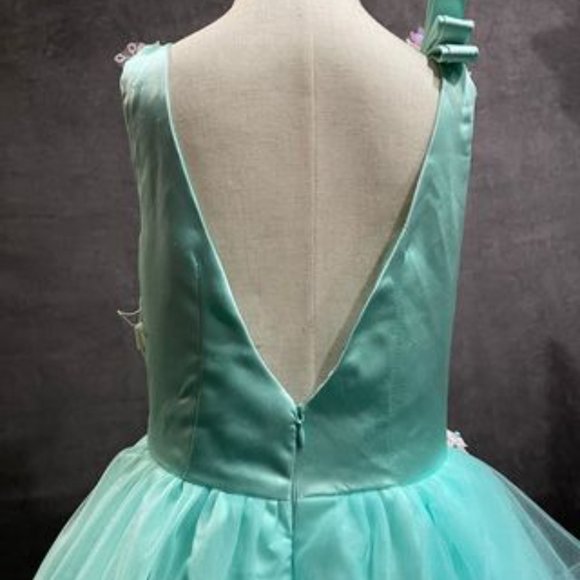 Stunning Size 8 Girls Aqua/Pink Photography, Formal, Junior Bridesmaid Gown NEW - Picture 2 of 2